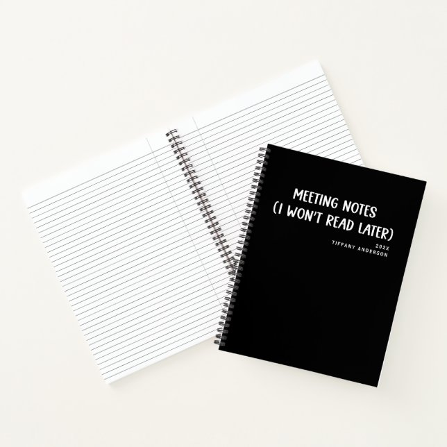 Cuaderno Minimal Funny Coworker Meetings Office Name Year (Interior)