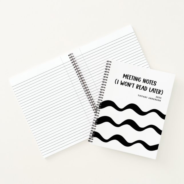 Cuaderno Minimal Funny Coworker Meetings Office Name Year (Interior)