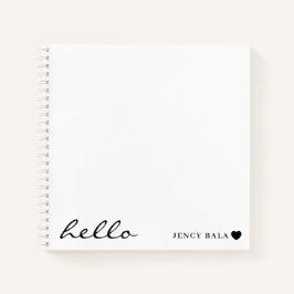 Cuaderno Minimal Hello Modern Heart Design