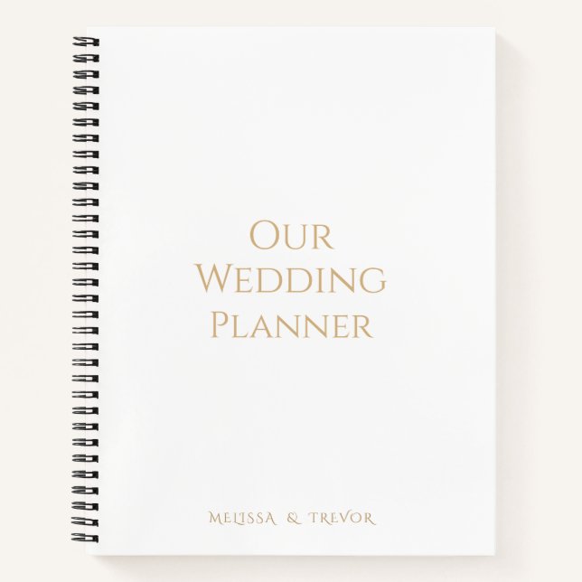 Cuaderno Minimal Moderno Planificador de Bodas en Letra de  (Anverso)