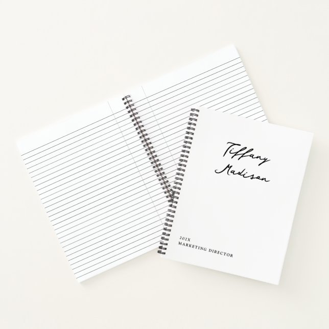 Cuaderno Minimal Monogram Black and White Custom Name Year (Interior)