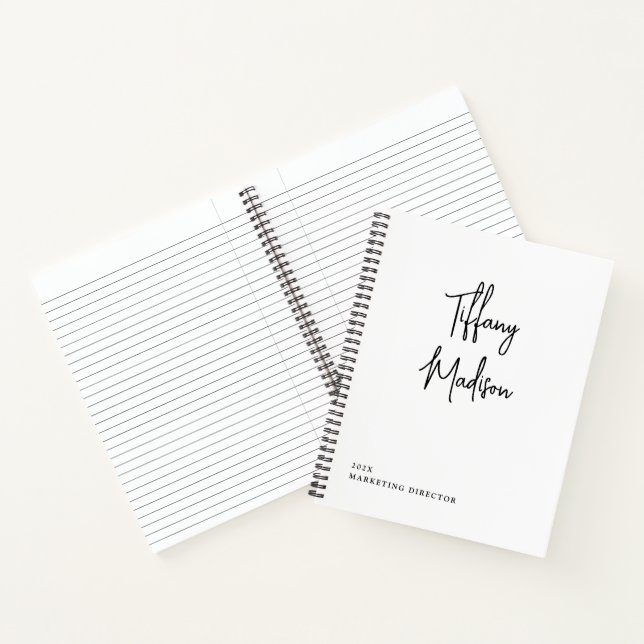 Cuaderno Minimal Monogram Black and White Custom Name Year (Interior)