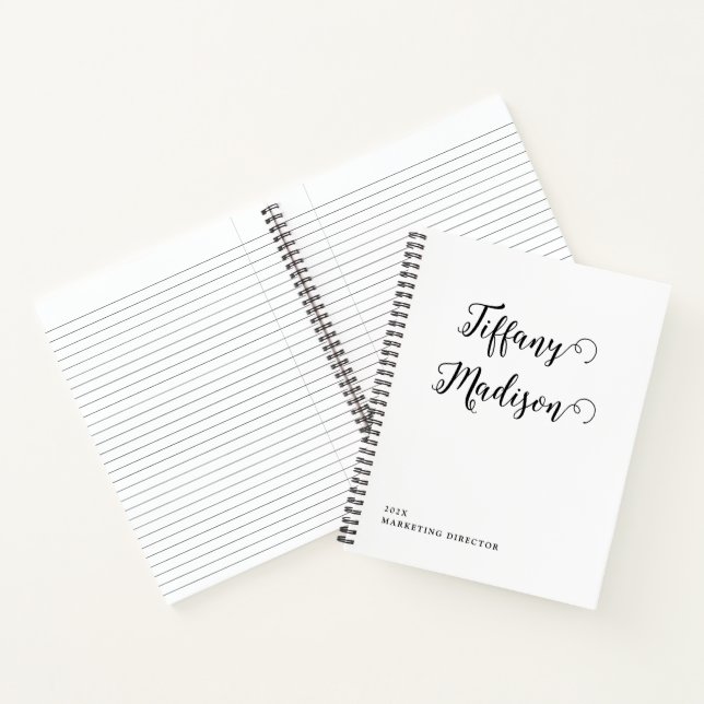 Cuaderno Minimal Monogram Black and White Custom Name Year (Interior)