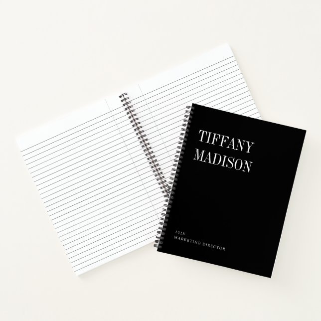 Cuaderno Minimal Monogram Black and White Custom Name Year (Interior)