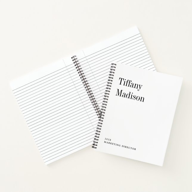 Cuaderno Minimal Monogram Black and White Custom Name Year (Interior)
