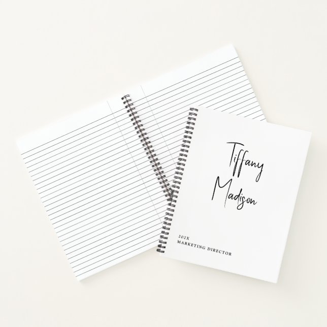 Cuaderno Minimal Monogram Black and White Custom Name Year (Interior)