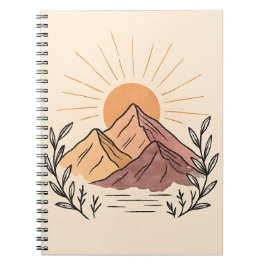 Cuaderno Minimal Mountain Sunrise Notebook – Aesthetic 