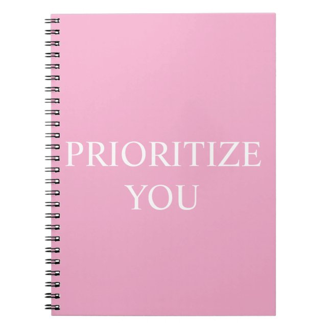 Cuaderno Minimal Prioritize You Quote Dusty Rose Pink (Frente)