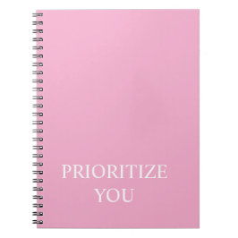 Cuaderno Minimal Prioritize You Quote Dusty Rose Pink
