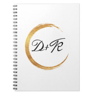 Cuaderno Minimalismo Black White Gold Iniciales Monograma N