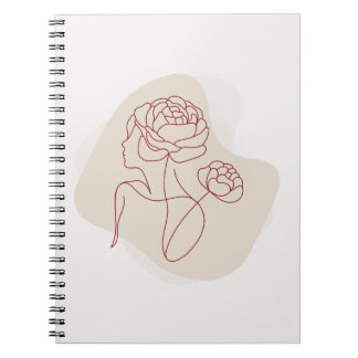 Cuaderno Minimalist Abstract Floral Line Art 