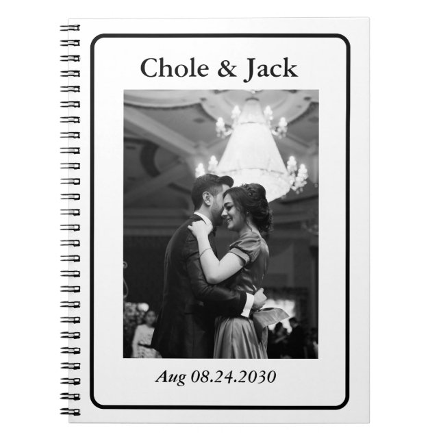 Cuaderno Minimalist Black and white Couple Photo  (Frente)