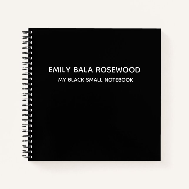 Cuaderno Minimalist Black Monogram Name Design (Anverso)