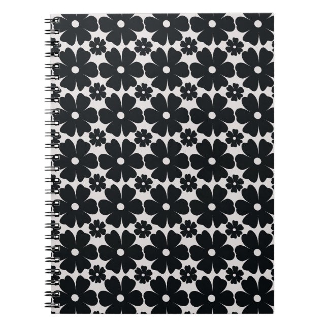 Cuaderno Minimalist black & white daisy pattern (Frente)