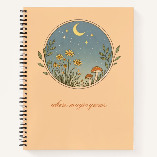 Cuaderno Minimalist Boho Moon Design (Anverso)
