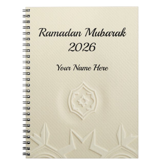 Cuaderno Minimalist Cream Linen Texture Ramadan (Frente)