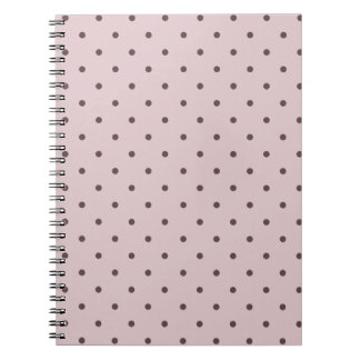 Cuaderno Minimalist Cute Soft Light Pink Brown Polka Dots