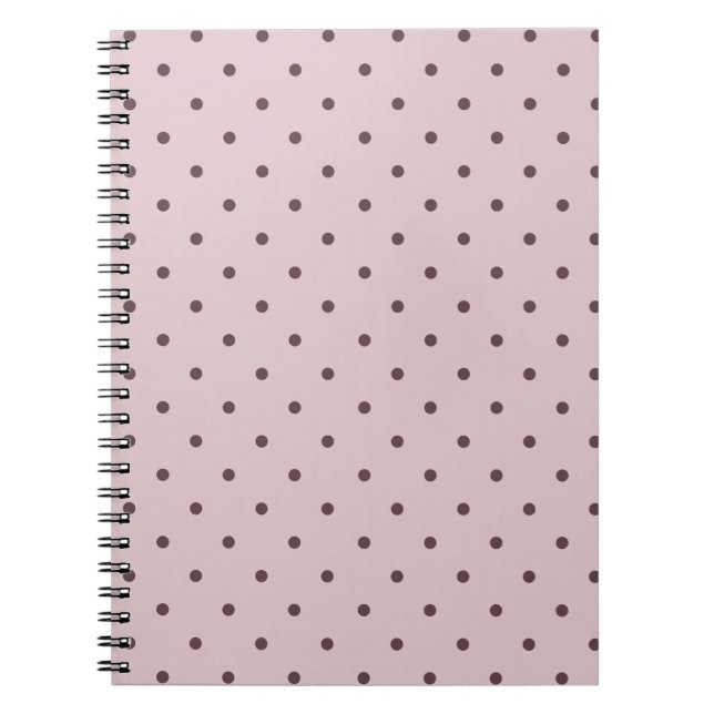 Cuaderno Minimalist Cute Soft Light Pink Brown Polka Dots (Frente)