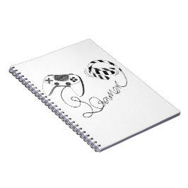 Cuaderno Minimalist Gamer Cat Line Art - Controller Cable 
