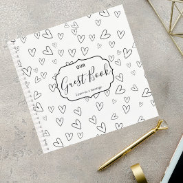 Cuaderno Minimalist Guest Book with Hand-Drawn Hearts