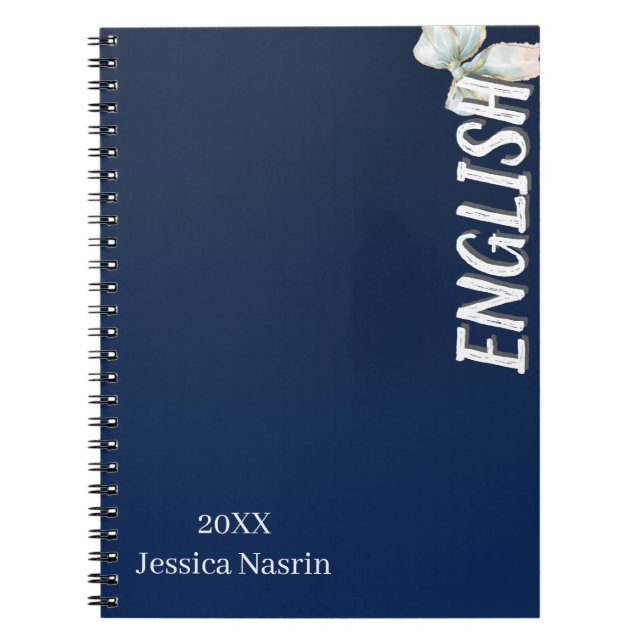 Cuaderno Minimalist Lilac Vertical Text School Subject (Frente)