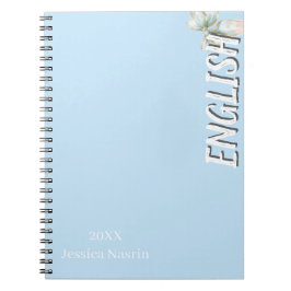 Cuaderno Minimalist Lilac Vertical Text School Subject