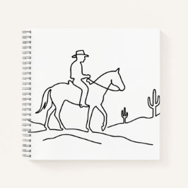 Cuaderno Minimalist Lone Rider Continuous Line Art Design