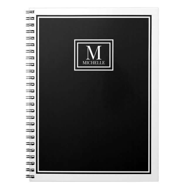 Cuaderno Minimalist Monogram Chic Double Boarder Black (Frente)