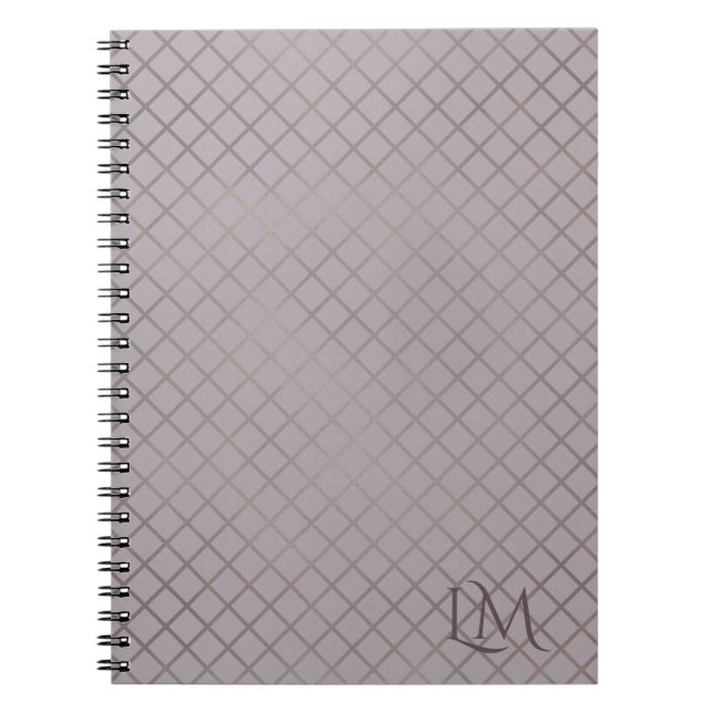 Cuaderno Minimalist Monogram Gold & Gray Taupe  (Frente)