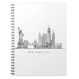 Cuaderno Minimalist New York City Skyline Line Art