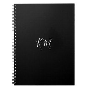 Cuaderno Minimalist personalized monogram initials black