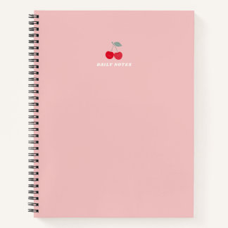 Cuaderno Minimalist Pink Cherry Icon Daily Notes Pink