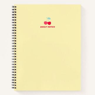 Cuaderno Minimalist Pink Cherry Icon Daily Notes Yellow