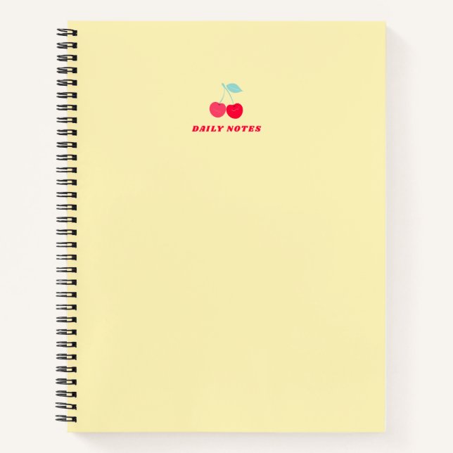 Cuaderno Minimalist Pink Cherry Icon Daily Notes Yellow (Anverso)