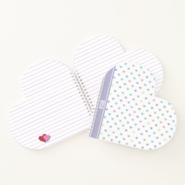 Cuaderno Minimalist Soft Pastel Heart Pattern Personalized