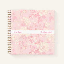 Cuaderno Minimalist Stripe Soft Peach Floral Square