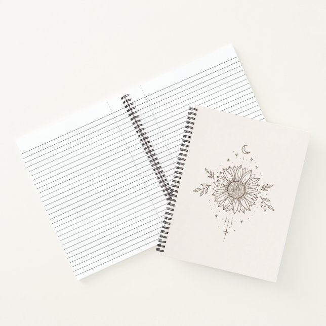 Cuaderno Minimalist Sunflower & Moon Design (Interior)
