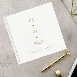 Cuaderno Minimalist Wedding Guest Book with Gold Lettering
