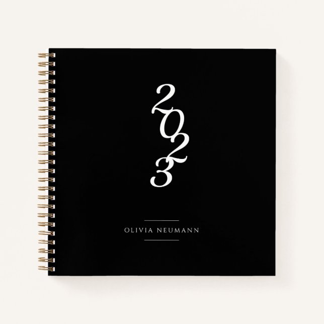 Cuaderno Minimalista 2022 Blanco y Negro   (Anverso)