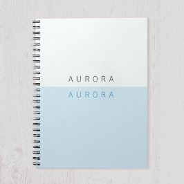 Cuaderno Minimalista Azul Dos Tonos