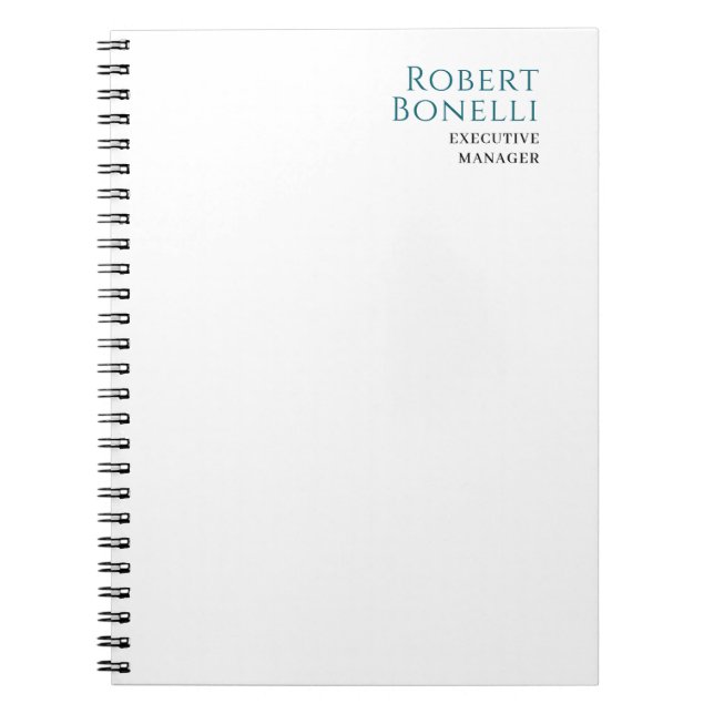 Cuaderno Minimalista Azul Liso y Blanco Moderno (Frente)