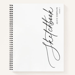 Cuaderno Minimalista de caligrafía de guión de cua