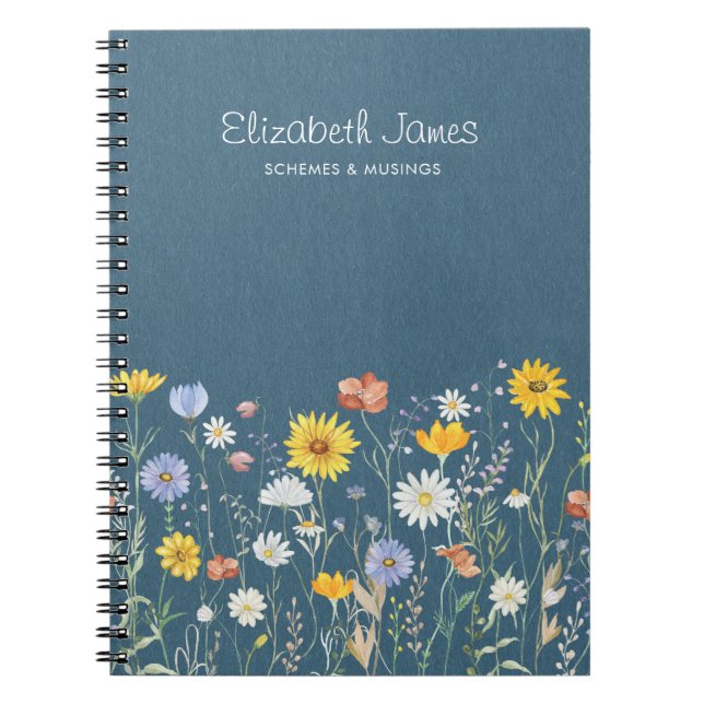 Cuaderno Minimalista de flores silvestres acuarela rústica (Frente)