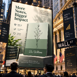 Cuaderno Minimalista Floral Verde Salvia Doctor Personaliza