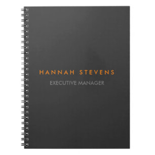 Cuaderno Minimalista Gris Plano Profesional Moderno