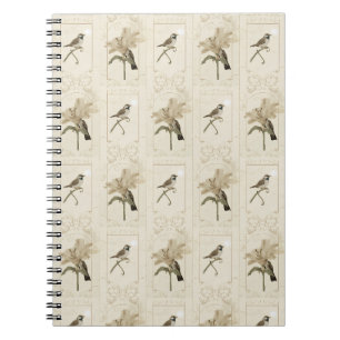 Cuaderno Minimalista lirio de ave vintage elegante antiguo