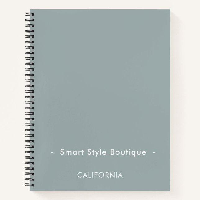 Cuaderno Minimalista Lujo Boutique Dusty Blue (Anverso)
