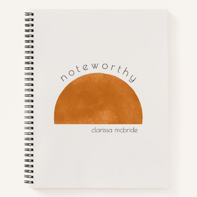 Cuaderno Minimalista Moderna Abstracta Sol Personalizada (Anverso)