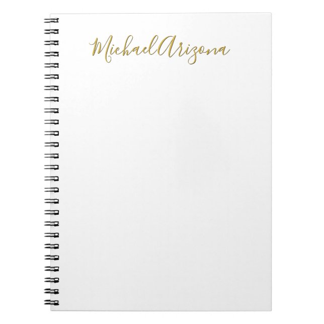 Cuaderno Minimalista moderno nombre simple escritura a mano (Frente)