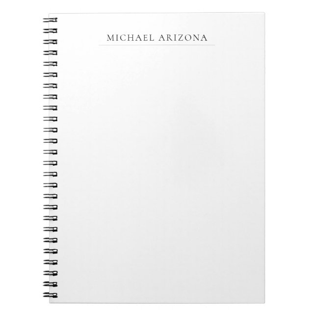 Cuaderno Minimalista moderno simple negro y blanco (Frente)
